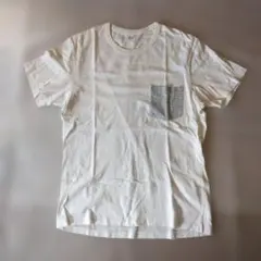 UNIQLO ポケットTシャツ ホワイト ボーダーポケット LL
