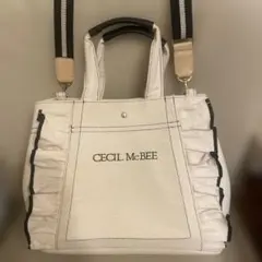 【CECIL McBEE】 ロゴ フリルバッグ ショルダーバッグ アイボリー