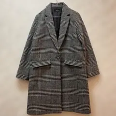 A/Cアルファキュービック☆チェック柄　　 チェスターコート*ウール90%