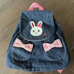 ミキハウス・ウサギの刺繍デニムリュック