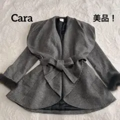 Cara 【極美品】フォックスファー アンゴラ 女優襟 デカ襟 ベルト コート