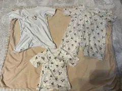 mikihouse 新生児ミッキー ロンパース ブルー 汚れあり50cm