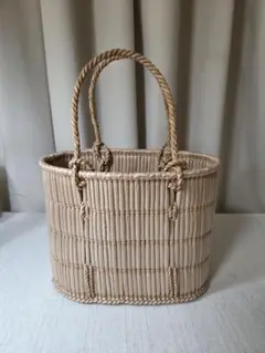 蒜山がま細工　手提げ 中　 伝統工芸　トートバッグ　かごバッグ　籠　岡山県 蒜山がま細工 手提げ 中 伝統工芸 トートバッグ かごバッグ 籠 岡山県 手