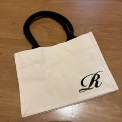 猫のイラスト付きイニシャルトートバッグ