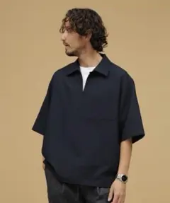 NANO universe LB.03半袖シャツ L ネイビーのサムネイル