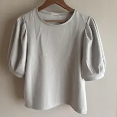 GU ライトグレー パフスリーブ Tシャツ XL