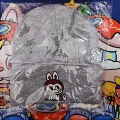 ラブブ　ニット帽　グレー　LABUBU