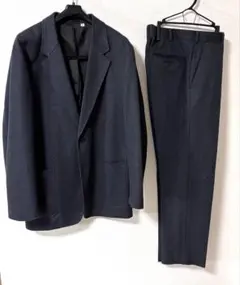 【美品】UNIQLO Lウールブレンドテーラードジャケット ジャージーパンツ