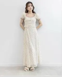 andmary Flora ribbon long dress ivory - メルカリ