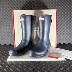 【新品未使用】箱付き付属品ありHUNTER レインブーツネイビー 長靴 ハンター