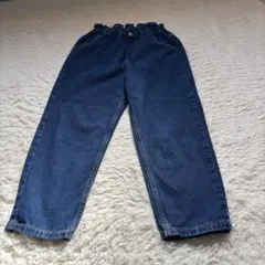 GU ダークブルー ウエスト総ゴム デニムパンツ Sサイズ