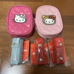 【新品】ハローキティプライズ５点 ポーチ＆キーホルダーセット