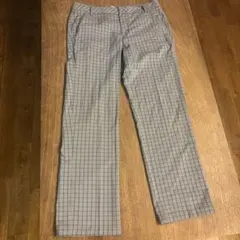 PUMA チェック柄 ストレートパンツ グレー系