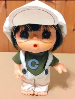 マドモアゼルジェジェ　人形　眼鏡っこ　ソフビ　22cm　セキグチ　昭和レトロ