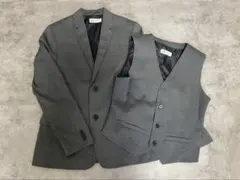 H&Mグレー スーツ・ベストセット 11-12Y JP150