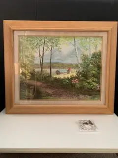 油彩　油絵　風景画　<桜木稔> 直筆サイン　裏書あり　箱あり　ＳＭ号 ①桜木稔 油彩画❤️北海道大雪 高原温泉 直筆サイン入 自身直接購入