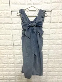 デニムリボン付きオーバーオール 120 サロペット
