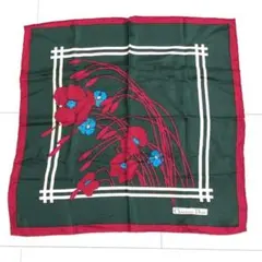 美品★クリスチャンディオール 正方形スモールスカーフ 52cm角 花柄