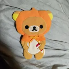 リラックマ フード付きぬいぐるみ オレンジ 約20cm