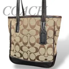 COACH コーチ ハンドバッグ シグネチャー キャンバス レザー ブラウン