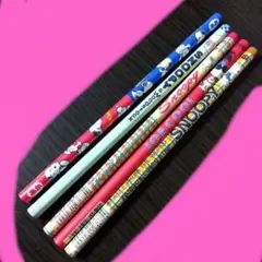 レトロ　スヌーピー　鉛筆　5種類　赤青鉛筆