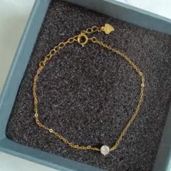 ゴールド ダイヤモンド風ブレスレット　S925 さりげなく高級感　かわいい