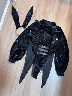 バニーガール コスチューム 黒 光沢