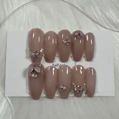 ネイルチップ現品 韓国 ワンホン 量産型 フレンチガーリー 上品 ちゅるん