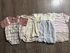 ベビーロンパース 4点セット 60〜80 まとめ売り 半袖 美品 無印良品