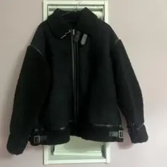 シープスキン ボア ダブルジッパーコート