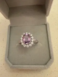 オーバルカットアメジストリング