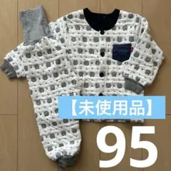 ベビーパジャマ 95 クマ柄　腹巻き付き　青　男の子　パジャマ