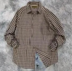 Timberland ブラウンチェックネルシャツ Lサイズ