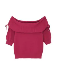 【明日削除します】JILLSTUART ピンク 半袖ニット オフショルダー