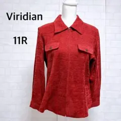 ビリジアン　フルジップシャツジャケット　赤　サイズ11R 派手ジャケット　羽織