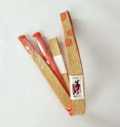 帯締め　絹100%　金色とオレンジ