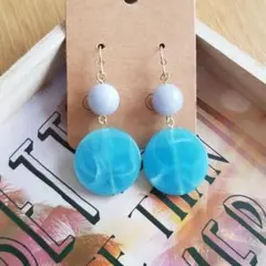 。*♡再販♡*。ゆらゆらピアス。:°ஐ♡*ブルー　No.170