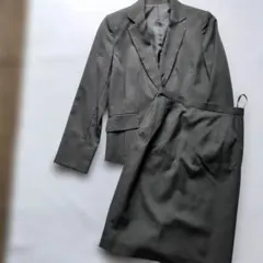 【未使用】 スカートスーツ セットアップ グレー ストライプ フォーマル11号