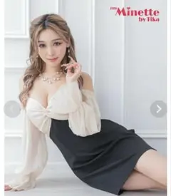 バストリボン袖パフスリーブプチプラキャミソールタイトミニドレス