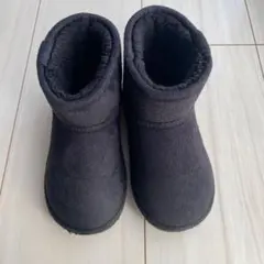 【16.5cm】キッズ ムートンブーツ 黒 防寒 冬用 ショートブーツ