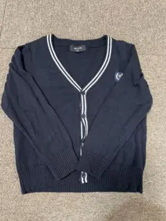 コムサ　ネイビー　ニットカーディガン