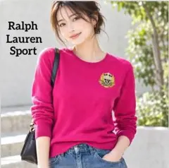 RALPH LAUREN SPORT ピンク 長袖セーター コットン エンブレム