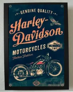 ハーレーダビッドソン　HarleyDavidson　パロディアート　フレーム付き