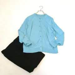 【ユニクロ】UVカットクルーネックカーディガン/長袖『L』水色　トップス　羽織物