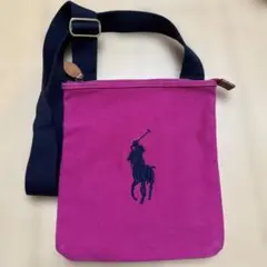 POLO RALPH LAUREN キャンバス ショルダーバッグ ピンクのサムネイル