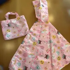 アンパンマンベビーレインコート ピンク 収納バッグ付き