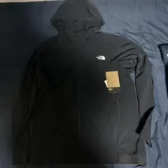 新品タグ付きTHE NORTH FACEフレキシブルフーディジャケットメンズ黒