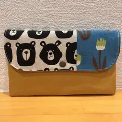 ❤️北欧パッチワーク（マスタード）通帳ケース　母子手帳ケース　マスクケース❤️
