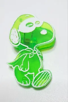 スヌーピー 透明グリーンクリップ