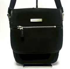 【極級品】BURBERRY 高級レザー ショルダーバッグ 黒